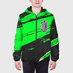 Куртка с капюшоном мужская AC Milan sport green, цвет: 3D-черный — фото 2
