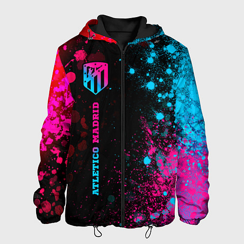 Мужская куртка Atletico Madrid - neon gradient по-вертикали / 3D-Черный – фото 1