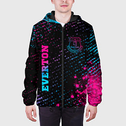 Куртка с капюшоном мужская Everton - neon gradient вертикально, цвет: 3D-черный — фото 2