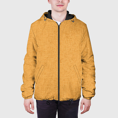 Мужская куртка Текстура однотонная тёмно-жёлтый золотой / 3D-Черный – фото 3