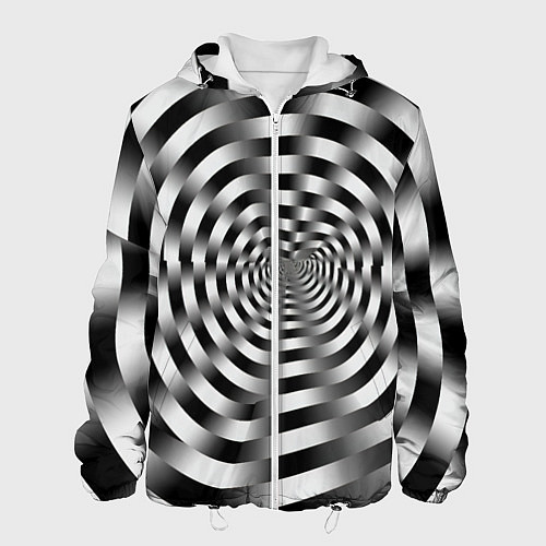 Мужская куртка Оптическая иллюзия спиральное заклинание / 3D-Белый – фото 1