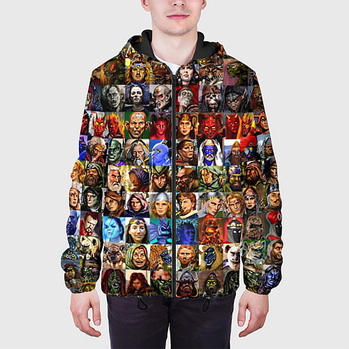 Мужская куртка Портреты всех героев / 3D-Черный – фото 3