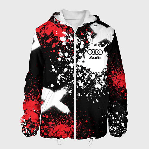 Мужская куртка Ауди на фоне граффити и брызг красок / 3D-Белый – фото 1