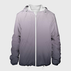 Куртка с капюшоном мужская Бледный серо-пурпурный градиент, цвет: 3D-белый