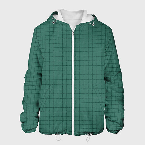 Мужская куртка Патиново-зелёный в клетку / 3D-Белый – фото 1
