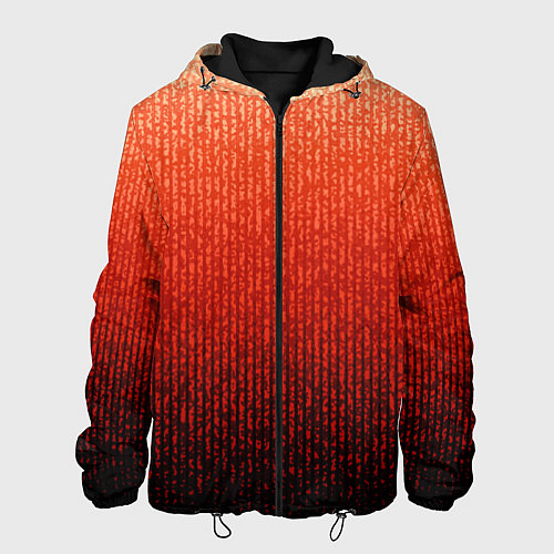 Мужская куртка Полосатый градиент оранжево-красный в чёрный / 3D-Черный – фото 1