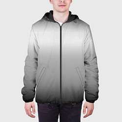 Куртка с капюшоном мужская Градиент чёрно-серый, цвет: 3D-черный — фото 2