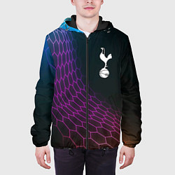 Куртка с капюшоном мужская Tottenham футбольная сетка, цвет: 3D-черный — фото 2