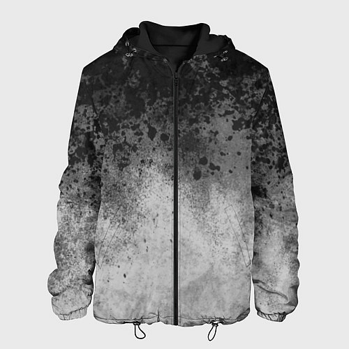 Мужская куртка Абстракция - серые чернила / 3D-Черный – фото 1