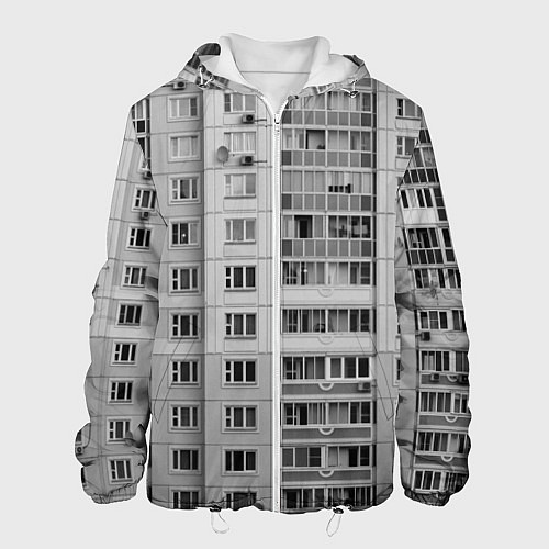 Мужская куртка Эстетика панельки / 3D-Белый – фото 1