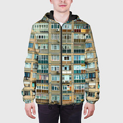 Куртка с капюшоном мужская Панельный дом, цвет: 3D-черный — фото 2