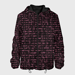 Куртка с капюшоном мужская Мозаика тёмно-красный, цвет: 3D-черный