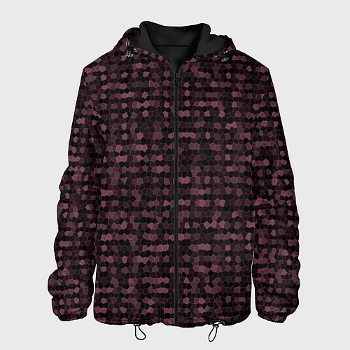 Мужская куртка Мозаика тёмно-красный / 3D-Черный – фото 1