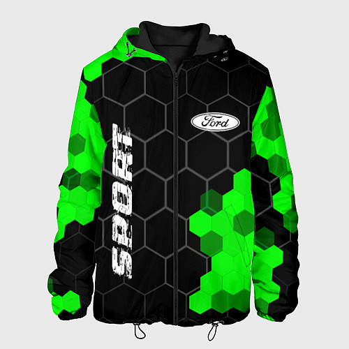 Мужская куртка Ford green sport hexagon / 3D-Черный – фото 1