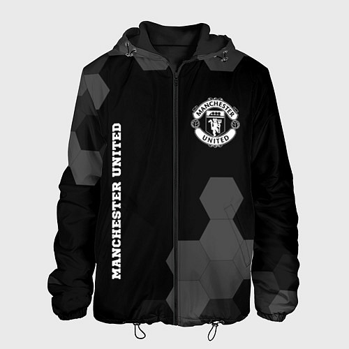 Мужская куртка Manchester United sport на темном фоне вертикально / 3D-Черный – фото 1