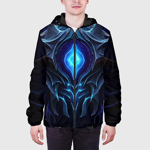 Мужская куртка Магическая синяя абстракция / 3D-Черный – фото 3