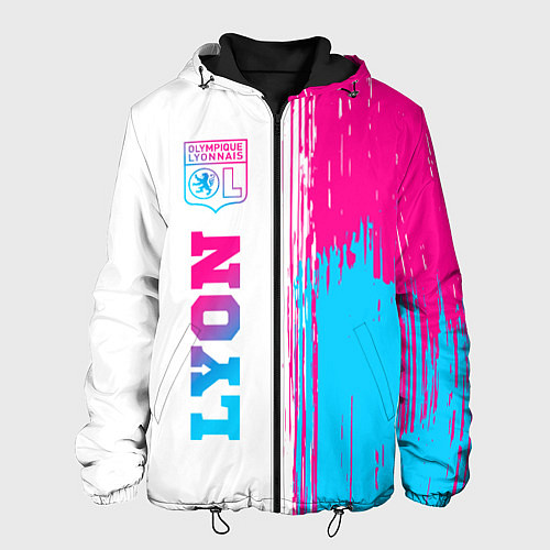 Мужская куртка Lyon neon gradient style по-вертикали / 3D-Черный – фото 1