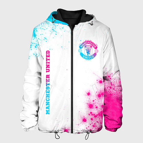 Мужская куртка Manchester United neon gradient style вертикально / 3D-Черный – фото 1