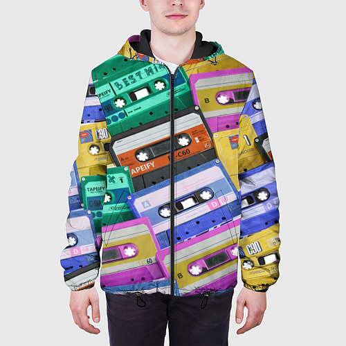 Мужская куртка Аудио кассеты разноцветные / 3D-Черный – фото 3