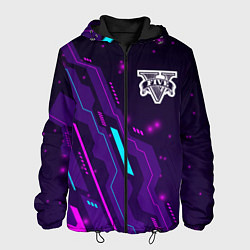 Куртка с капюшоном мужская GTA neon gaming, цвет: 3D-черный