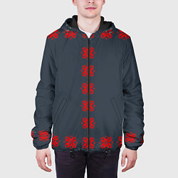 Куртка с капюшоном мужская Этно - темный, цвет: 3D-черный — фото 2