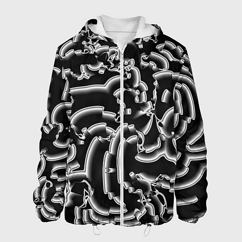 Мужская куртка Абстрактные объемные рельефы / 3D-Белый – фото 1