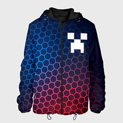 Куртка с капюшоном мужская Minecraft неоновые соты, цвет: 3D-черный