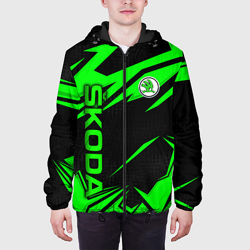 Мужская куртка Skoda - green uniform / 3D-Черный – фото 3