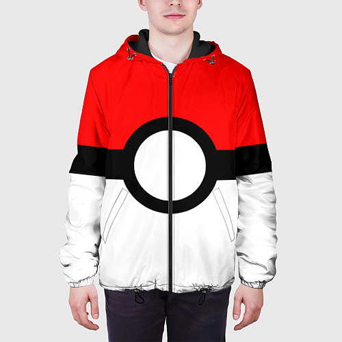 Мужская куртка Pokeball texture / 3D-Черный – фото 3