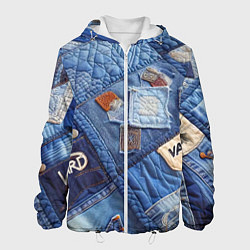 Куртка с капюшоном мужская Vanguard jeans patchwork - ai art, цвет: 3D-белый