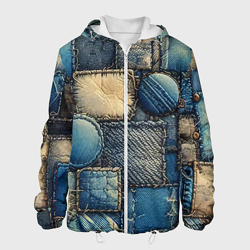 Мужская куртка Denim patchwork - ai art / 3D-Белый – фото 1