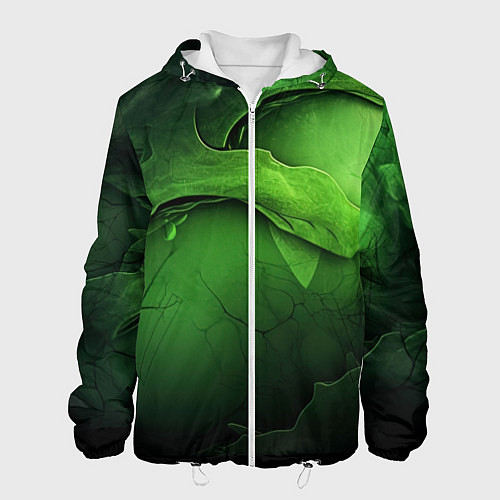 Мужская куртка Зеленая яркая абстрактная текстура / 3D-Белый – фото 1