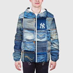 Куртка с капюшоном мужская Patchwork - New York yankees baseball team, цвет: 3D-белый — фото 2