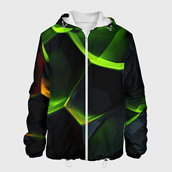 Мужская куртка Green neon abstract geometry