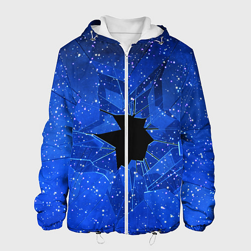 Мужская куртка Расколотое стекло - звездное небо / 3D-Белый – фото 1