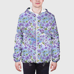 Куртка с капюшоном мужская Светлая фиолетовая сирень, цвет: 3D-белый — фото 2