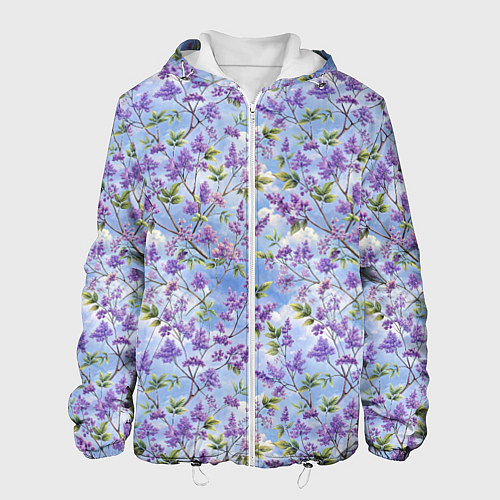 Мужская куртка Светлая фиолетовая сирень / 3D-Белый – фото 1