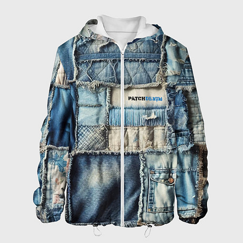 Мужская куртка Patchwork denim - vogue / 3D-Белый – фото 1