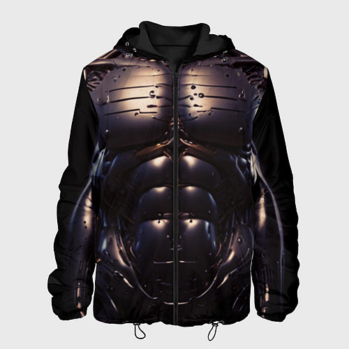 Мужская куртка Экзоскелет робота киборга с накаченным торсом / 3D-Черный – фото 1