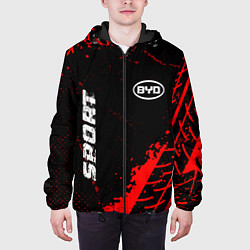 Куртка с капюшоном мужская BYD red sport tires, цвет: 3D-черный — фото 2