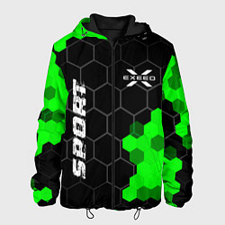 Куртка с капюшоном мужская Exeed green sport hexagon, цвет: 3D-черный