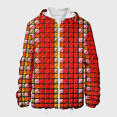Мужская куртка Красные плитки / 3D-Белый – фото 1