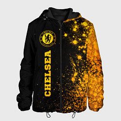 Куртка с капюшоном мужская Chelsea - gold gradient по-вертикали, цвет: 3D-черный