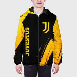 Куртка с капюшоном мужская Juventus - gold gradient вертикально, цвет: 3D-черный — фото 2