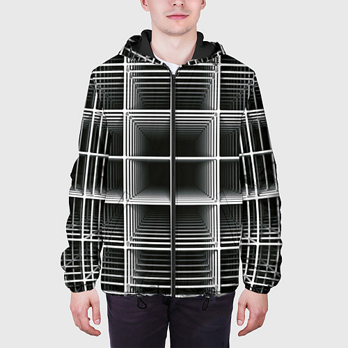Мужская куртка Кубический каркас / 3D-Черный – фото 3