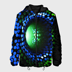 Мужская куртка Червоточина - гексагональные чешуйки со свечением