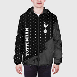 Куртка с капюшоном мужская Tottenham sport на темном фоне вертикально, цвет: 3D-черный — фото 2