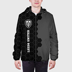 Куртка с капюшоном мужская Leeds United sport на темном фоне по-вертикали, цвет: 3D-черный — фото 2