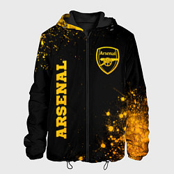 Куртка с капюшоном мужская Arsenal - gold gradient вертикально, цвет: 3D-черный