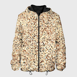 Куртка с капюшоном мужская Светлый коричневый текстурированный под камень, цвет: 3D-черный